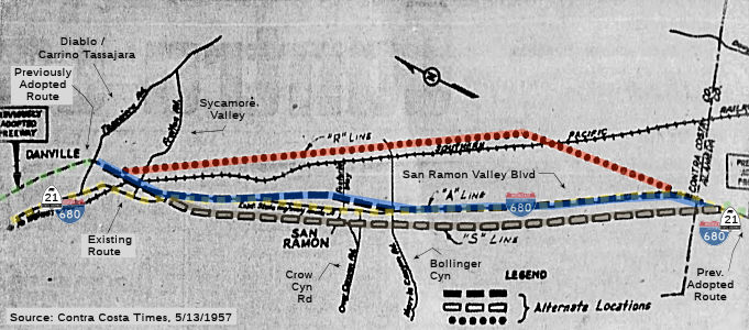 Rte 21/680 CC/Alameda Cty Line to Danville Route Proposals