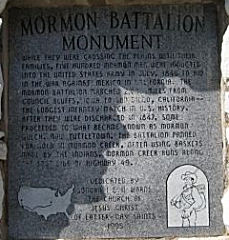 Mormon Battalion Historical Plaque