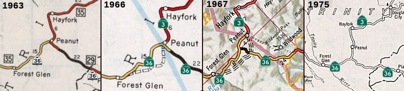 Rte 36 / Rte 3 / LR 35 / LR 29 - Historic Reroutings Near Peanut