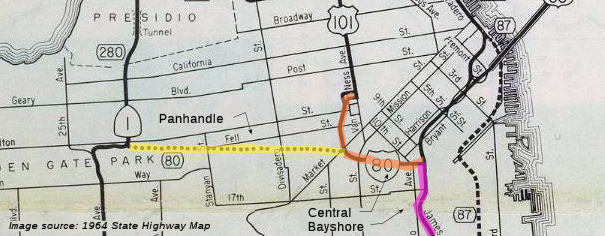 Panhandle, Central, and Bayshore Freeways