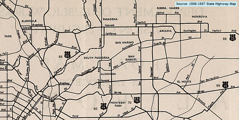 U.S. 99 routing in 1936