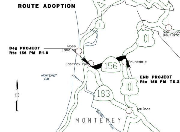 Rte 156 Freeway Route Adoption, Rte 183 to U.S. 101