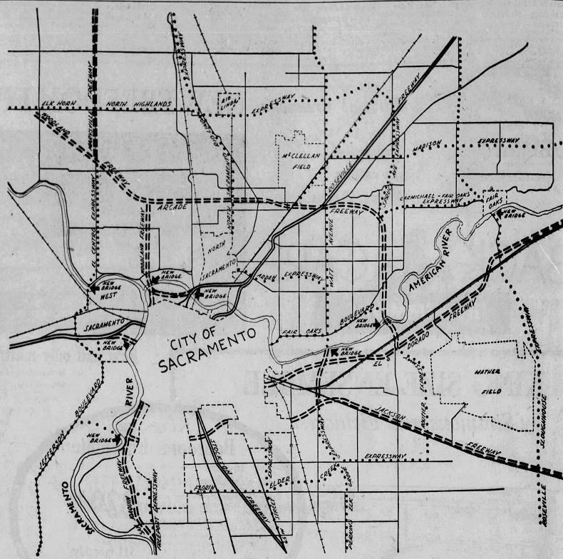 1958 Trafficways Map