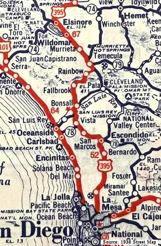 U.S. 395 Routing in 1938