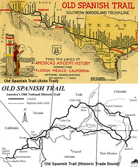 Old Spanish Trail Comparison Map